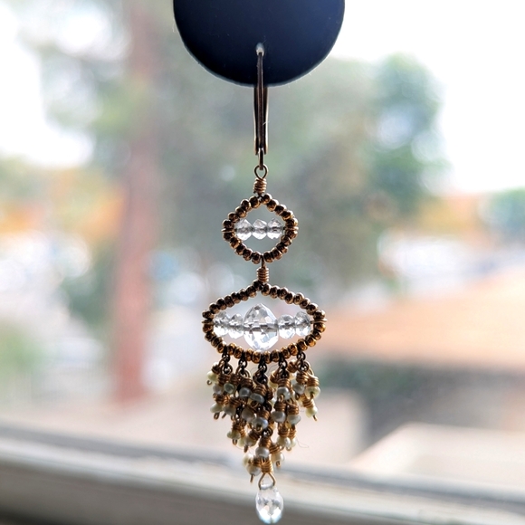 bo j.c. 14k rolled gold earrings Luxury Artisan Mini Handwired Pearls Galore 💎 - Picture 5 of 12